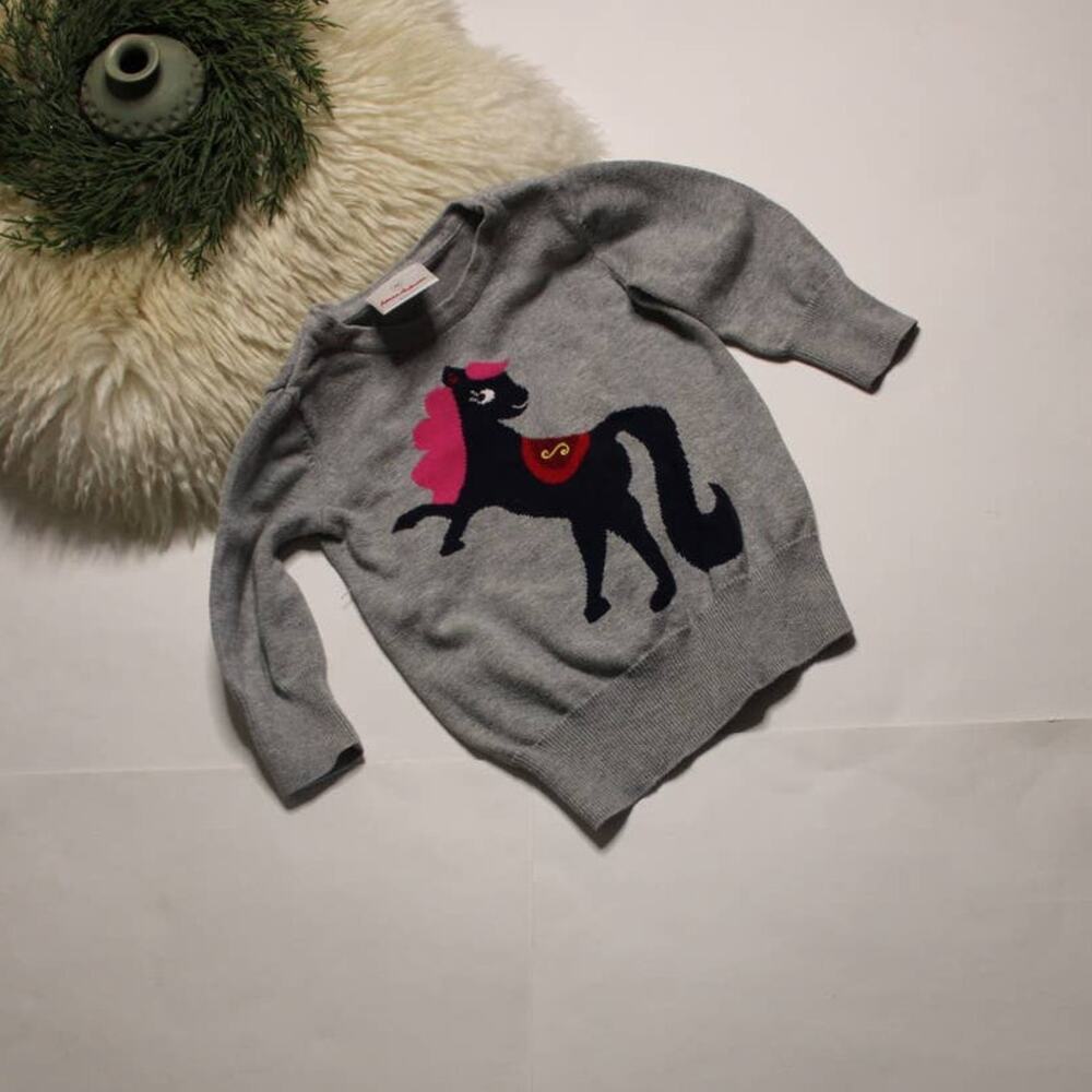 Hanna Andersson Girls Horse Crewneck Sweater